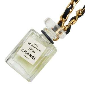 Chanel Fragrance Eau de Parfum Necklace Metal Glass Leather Women's CHANEL
